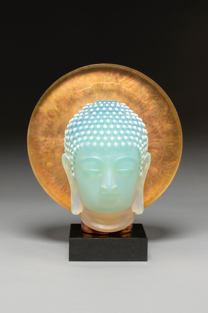 Jade Buddha - hot cast glass