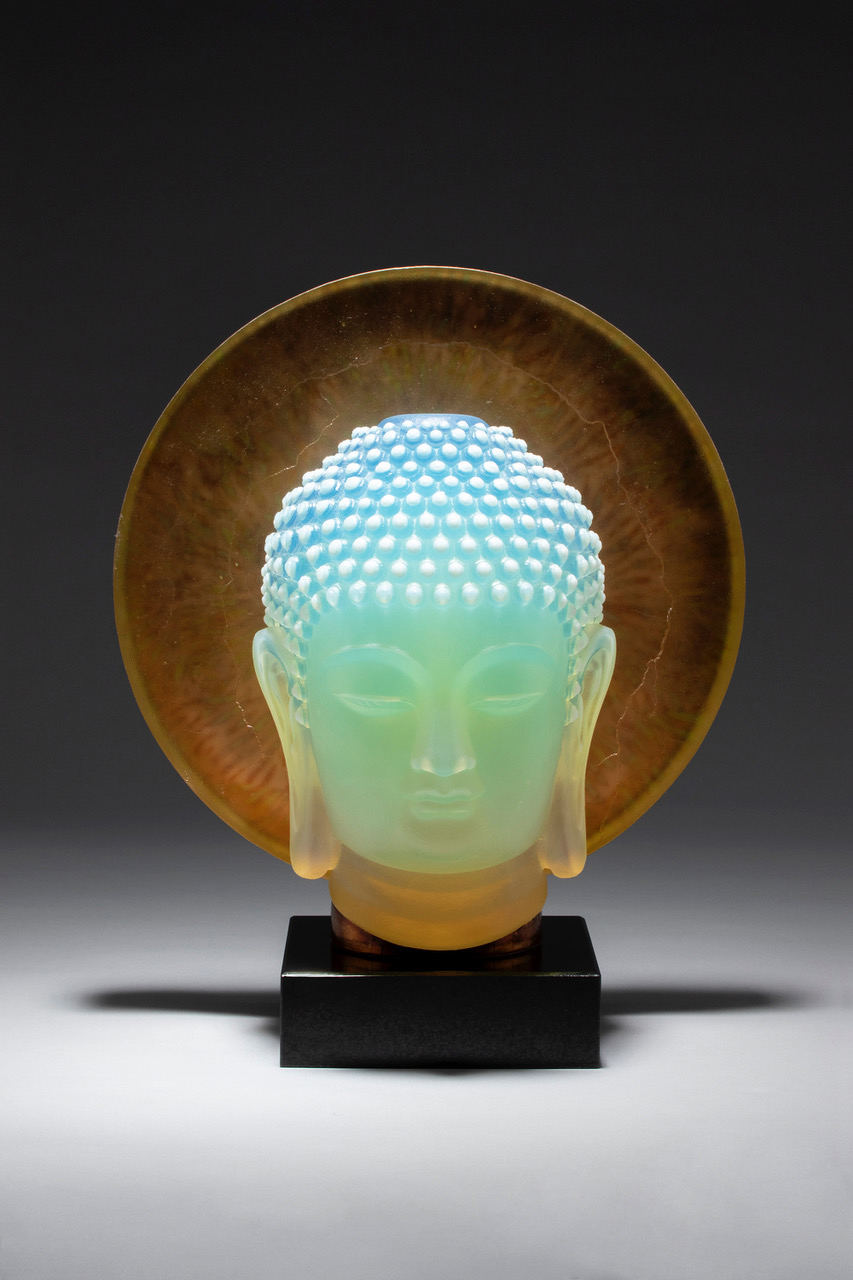 Jade Buddha - hot cast glass