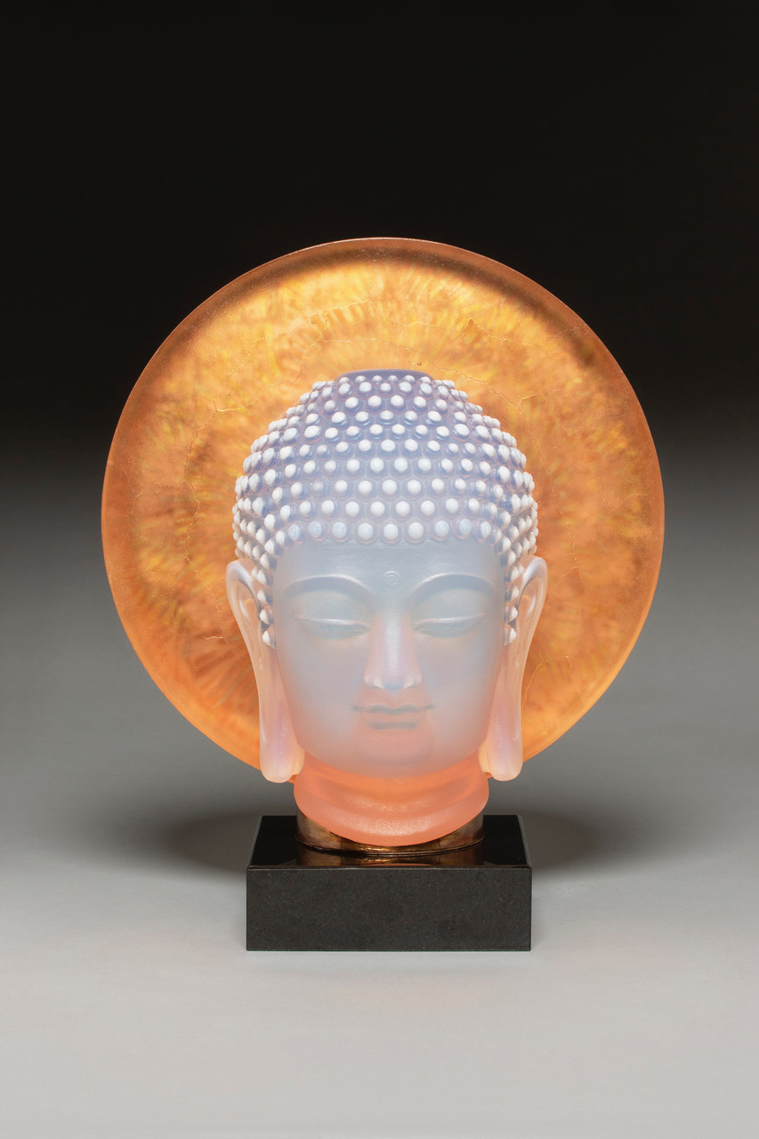 Opalescent Buddha - hot cast glass
